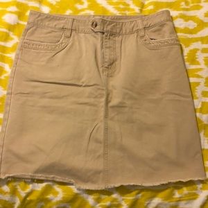 Old navy size 12 frayed edges khaki skirt